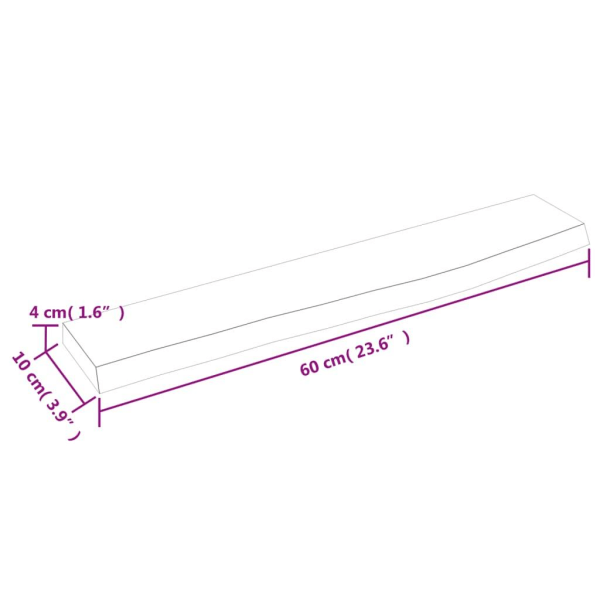 vidaXL Vägghylla mörkbrun 60x10x4 cm behandlad massiv ek Brun