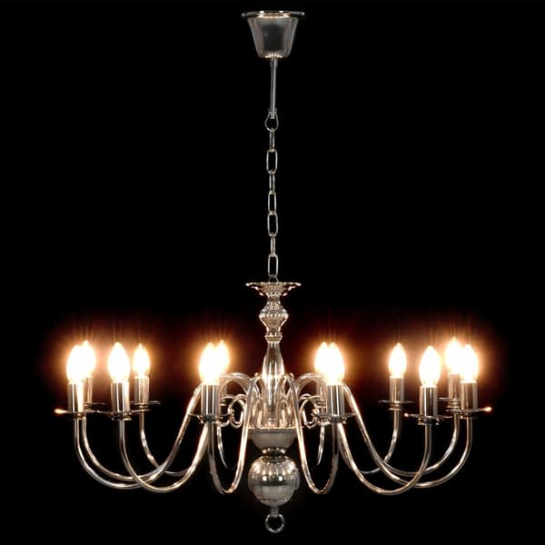 vidaXL Takkrona silver 12 x E14-glödlampor Silver