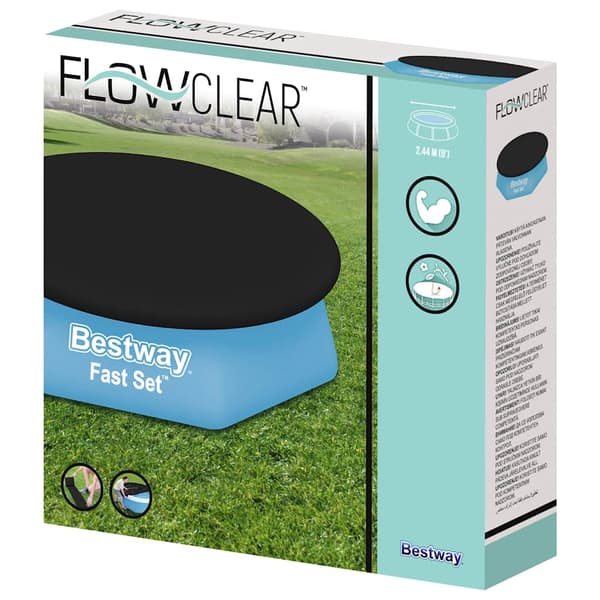 Bestway Poolöverdrag Flowclear Fast Set 240 cm Svart