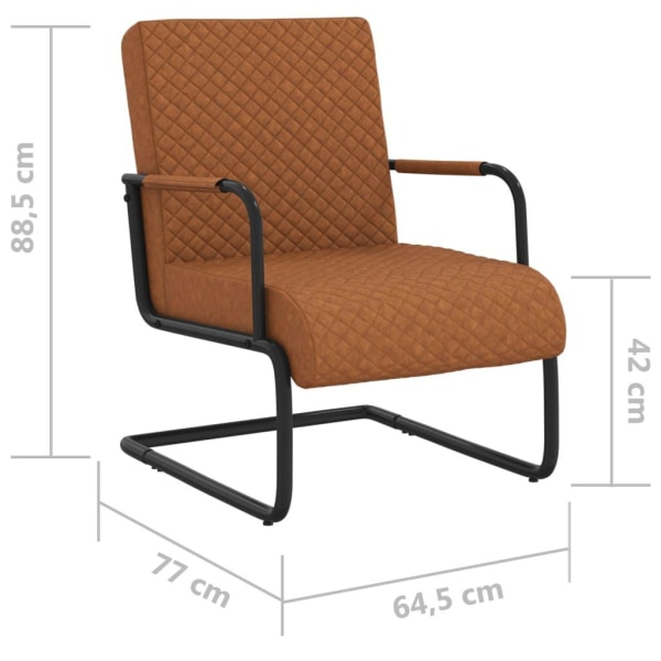 vidaXL Fribärande stol matt brun konstläder Brun