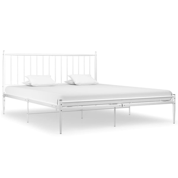 vidaXL Sängram vit metall 180x200 cm Vit
