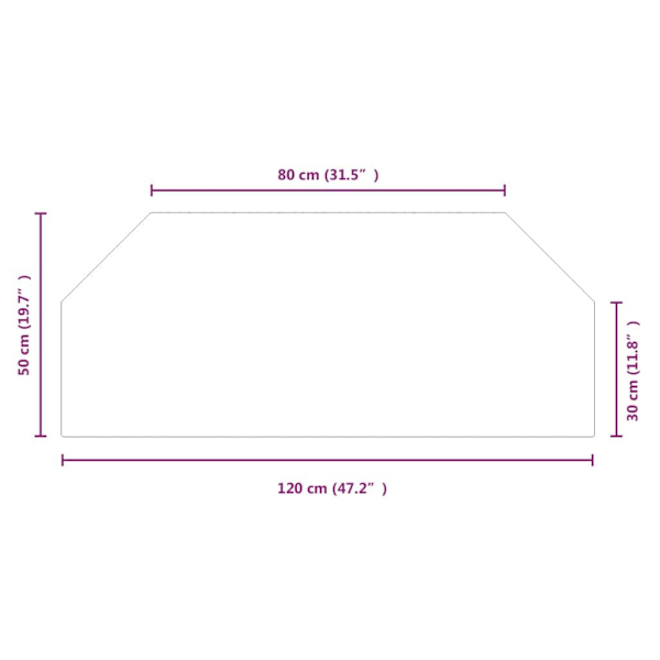 vidaXL Glasskiva för öppen spis sexkantig 120x50 cm