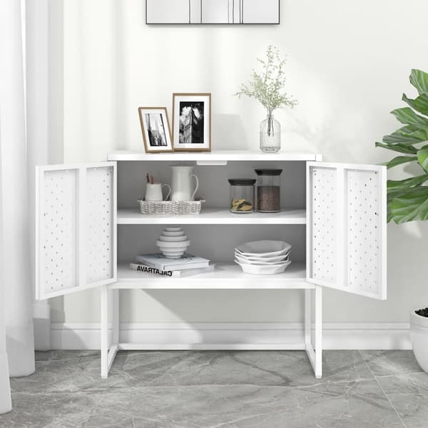 vidaXL Skänk vit 75x35x75 cm stål Vit