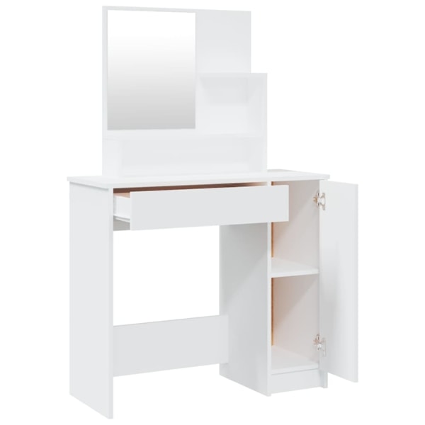 vidaXL Sminkbord set vit 86,5x35x136 cm Vit