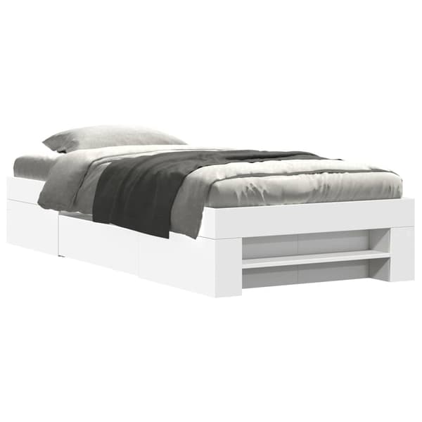 vidaXL Sängram vit 90x190 cm konstruerat trä Vit