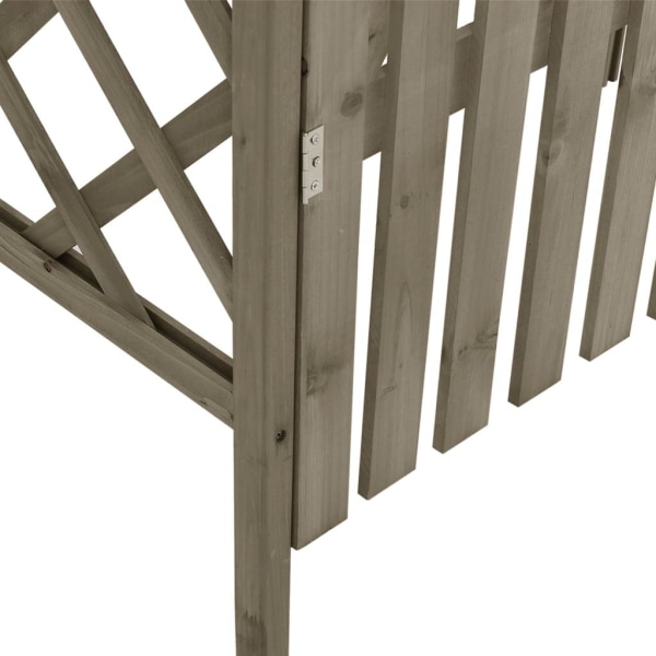 vidaXL Pergola med grind 116x40x204 cm grå massivt granträ grå