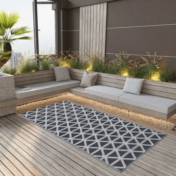 vidaXL Utomhusmatta ARAKIL svart 80x150 cm PP Svart