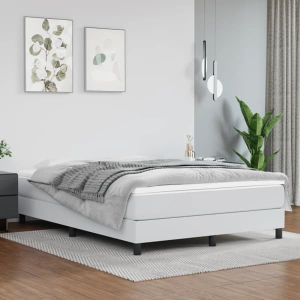 vidaXL Sängram vit 140x200 cm konstläder Vit