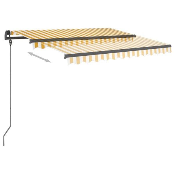 vidaXL Markis med stolpar automatisk infällbar 3x2,5 m gul och vit Gul