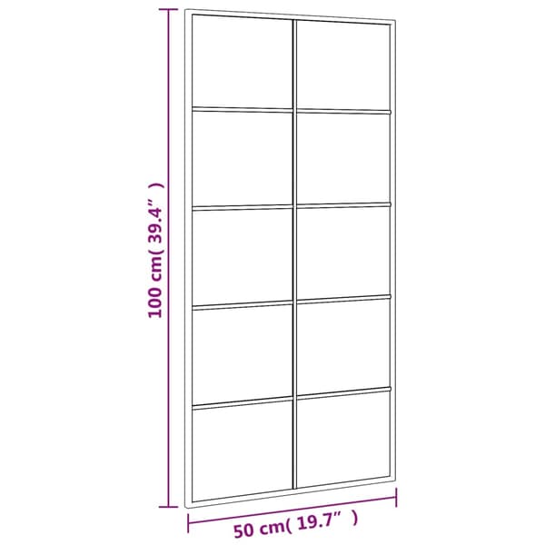 vidaXL Väggspegel svart 50x100 cm rektangulär järn art