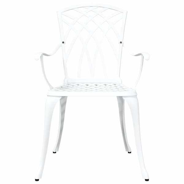 vidaXL Trädgårdsmöbelset 7 pcs Vit Aluminium Vit