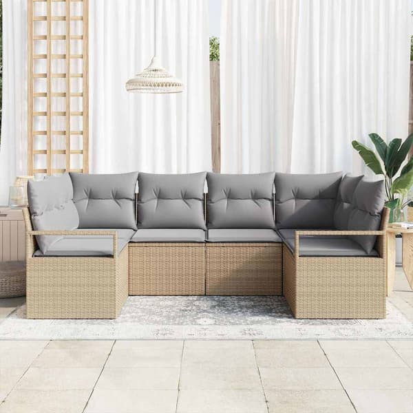 vidaXL Soffset 6 st Beige konstrotting Beige