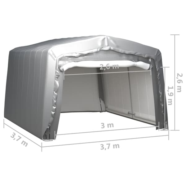 vidaXL Förvaringstält 370x370 cm stål grå grå
