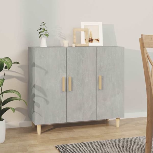 vidaXL Byrå betonggrå 90x34x80 cm konstruerat trä Grå