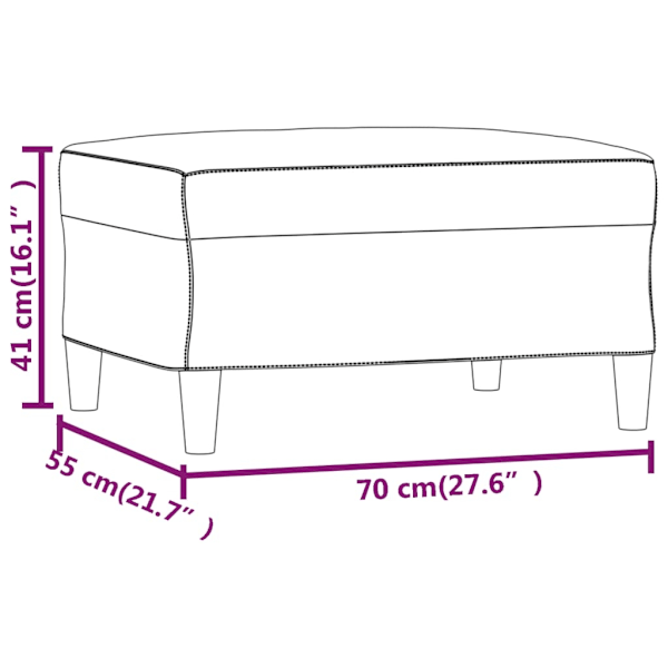 vidaXL Fotpall ljusgul 70x55x41 cm tyg Gul