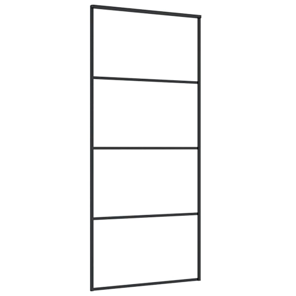 vidaXL Skjutdörr frostat ESG-glas och aluminium 90x205 cm svart Svart