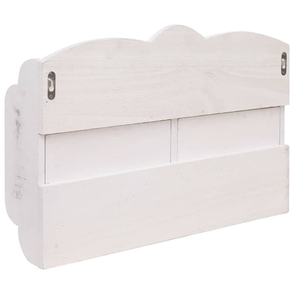 vidaXL Väggkrokar med förvaring vit 50x10x34 cm trä Vit