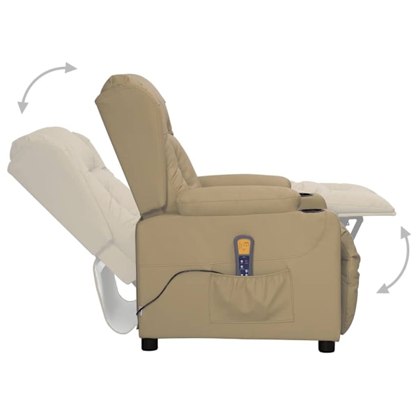 vidaXL Massagefåtölj cappuccino konstläder Brun