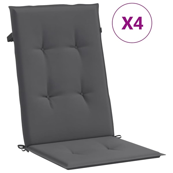 vidaXL Stolsdynor för trädgården 4 st 120x50x3 cm antracit Antracit