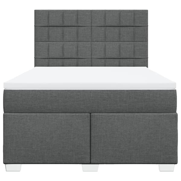 vidaXL Ramsäng med madrass mörkgrå 160x200 cm tyg Dark grey