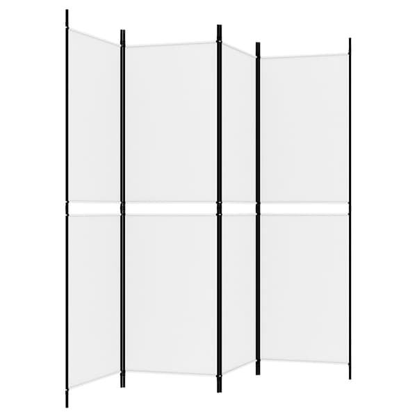 vidaXL Rumsavdelare 4 paneler vit 200x180 cm tyg Vit