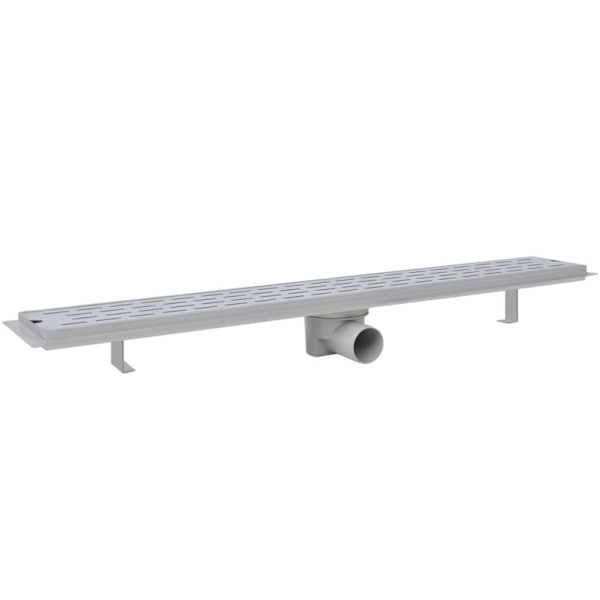 vidaXL Avlång golvbrunn 2 st rak rostfritt stål 830x140 mm