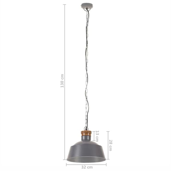 vidaXL Hänglampa industriell 32 cm grå E27 grå