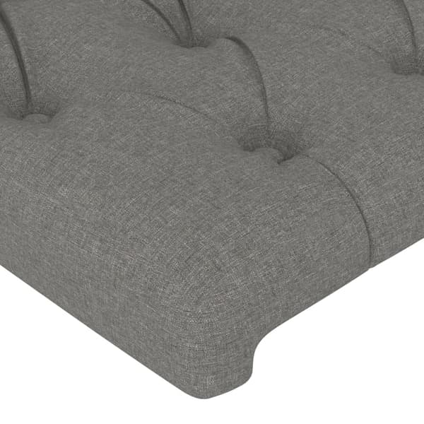 vidaXL Sänggavel LED mörkgrå 90x7x78/88 cm tyg Grå