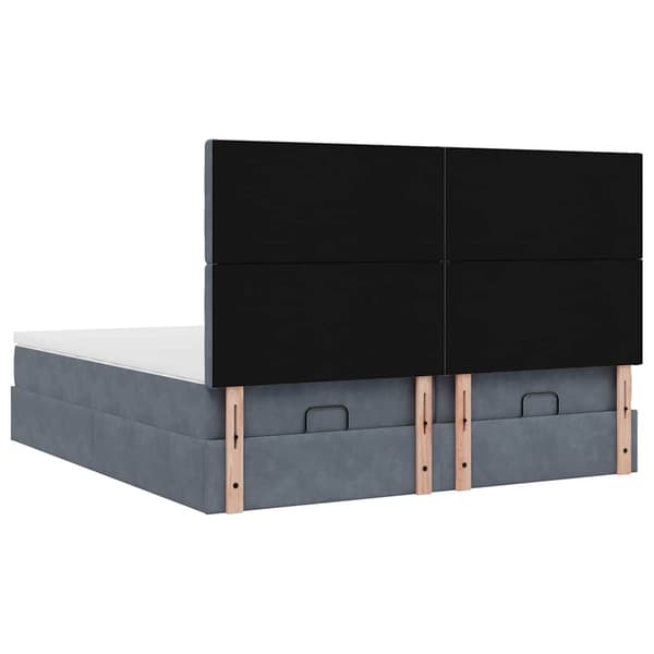 vidaXL Ottoman sängram med madrasser mörkgrå 180x200 cm sammet Grå