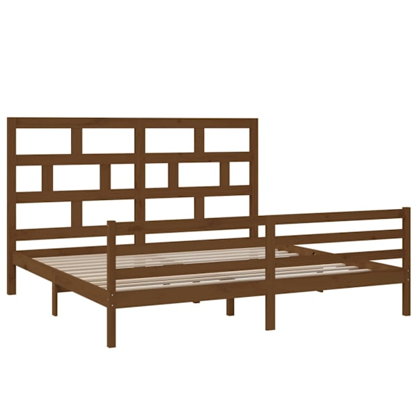vidaXL Sängram honungsbrun massiv furu 200x200 cm Brun