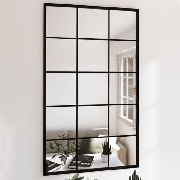 vidaXL Väggspeglar 3 st svart 100x60 cm metall art