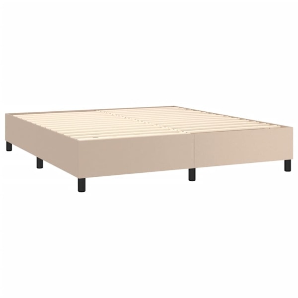 vidaXL Ramsäng med bäddmadrass cappuccino 180x200 cm konstläder Brun