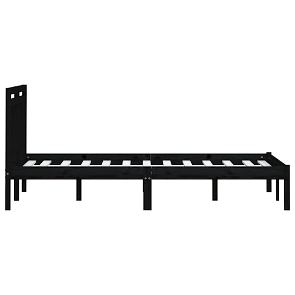 vidaXL Sängram svart massiv furu 200x200 cm Svart