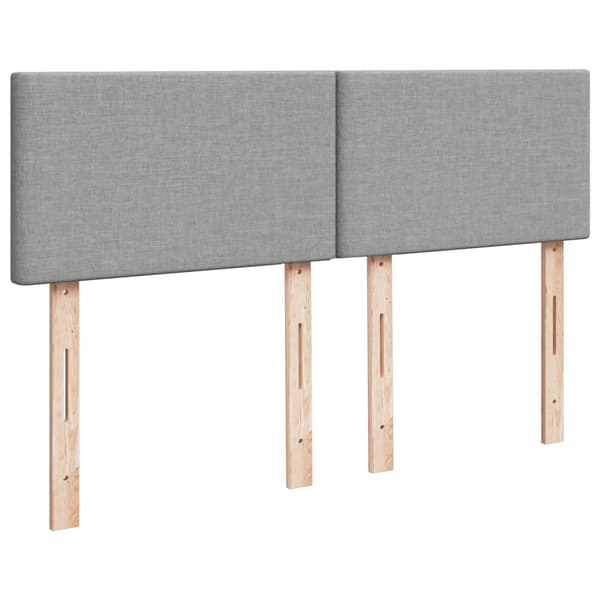 vidaXL Ramsäng med madrass ljusgrå 140x190 cm tyg Grå
