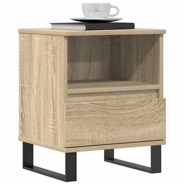 vidaXL Sängbord sonoma-ek 40x35x50 cm konstruerat trä Brun