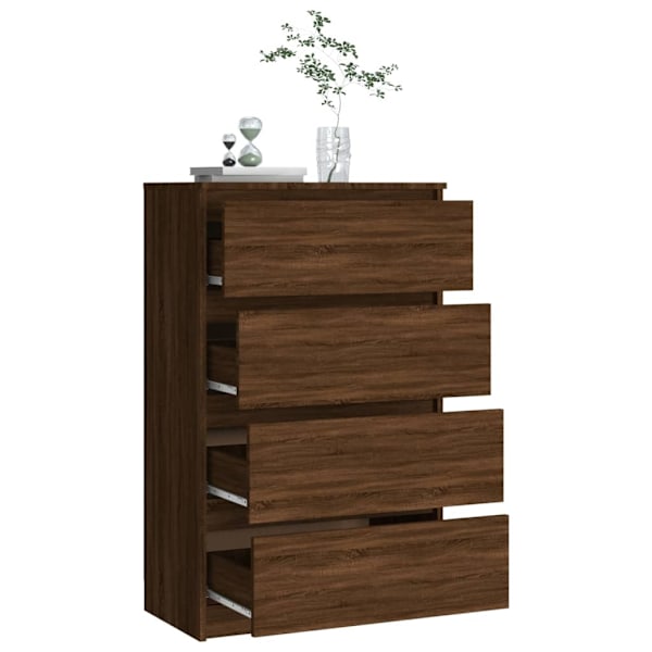 vidaXL Byrå brun ek 60x35x98,5 cm konstruerat trä Brun