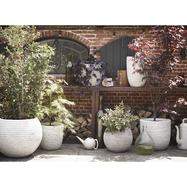 Capi Vas Nature Row elegant låg 36x47 cm elfenben KRWI782 Vit