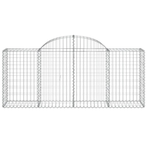 vidaXL Gabioner bågformade 5 st 200x50x80/100 cm galvaniserat järn Silver