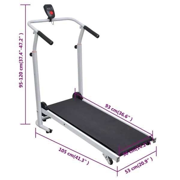 vidaXL Fällbart Löpband Mini 93 x 36 cm Svart Svart