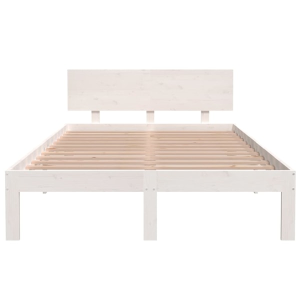 vidaXL Sängram vit massiv furu 120x200 cm Vit