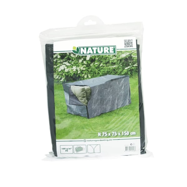 Nature Överdrag till trädgårdsdynor PE 150x75x75 cm 6031607 grå