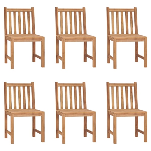 vidaXL Trädgårdsstolar 6 st med dynor massiv teak Creme