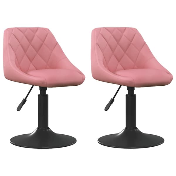 vidaXL Snurrbara matstolar 2 st rosa sammet Rosa