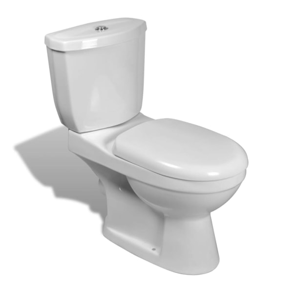 vidaXL Toalettstol komplett med cistern vit Vit