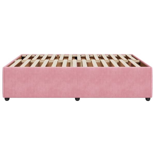 vidaXL Sängram rosa 160x200 cm sammet Rosa