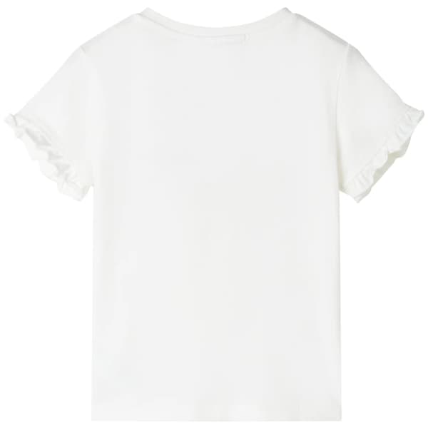 vidaXL T-shirt för barn ecru 140 Vit