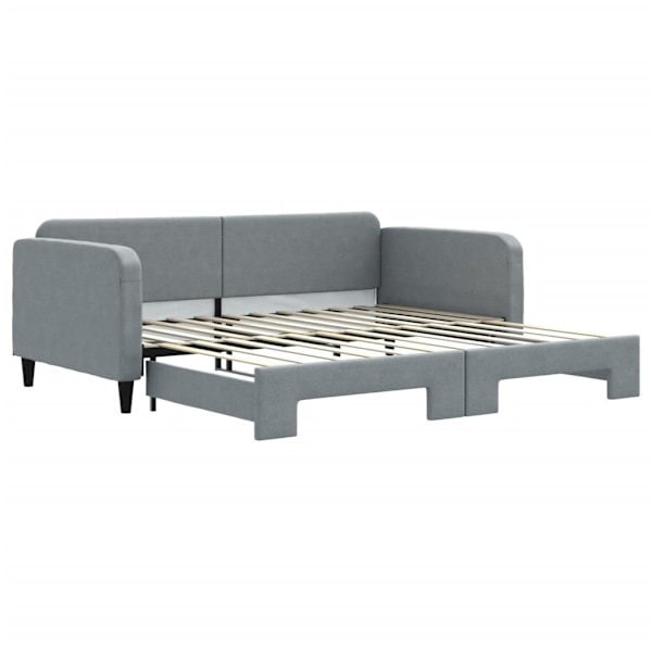 vidaXL Dagbädd utdragbar ljusgrå 100x200 cm tyg Grå