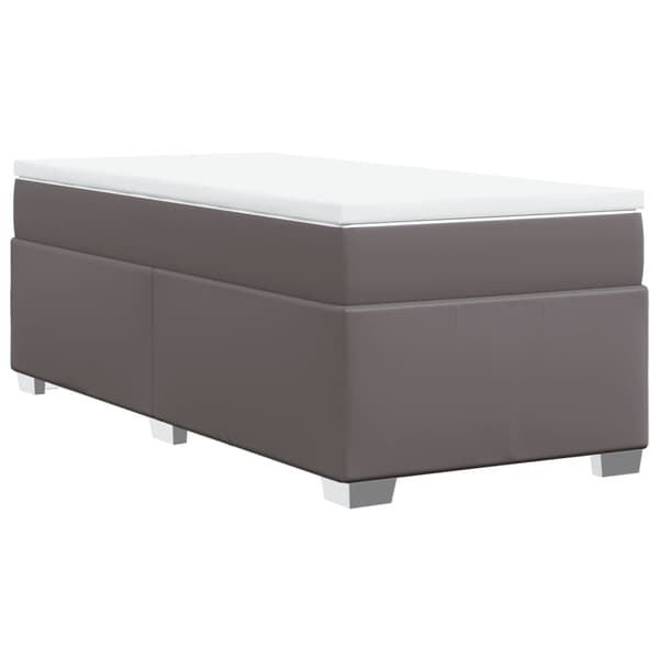 vidaXL Ramsäng med madrass grå 80x200 cm konstläder Grå