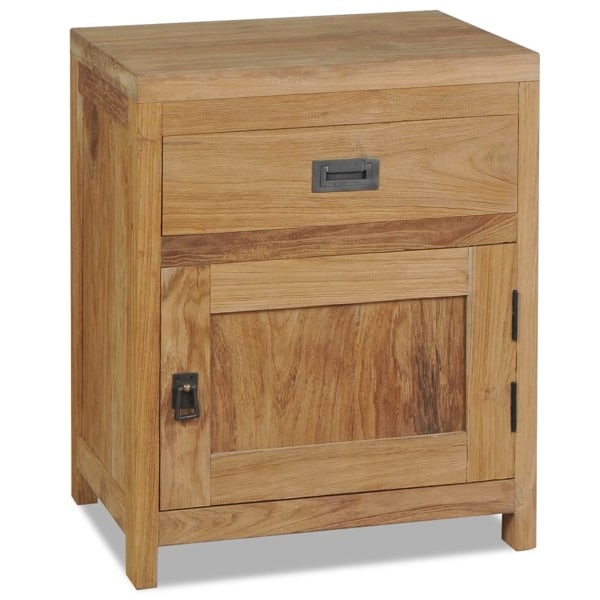 vidaXL Nattduksbord i massiv teak 40x30x50 cm Brun