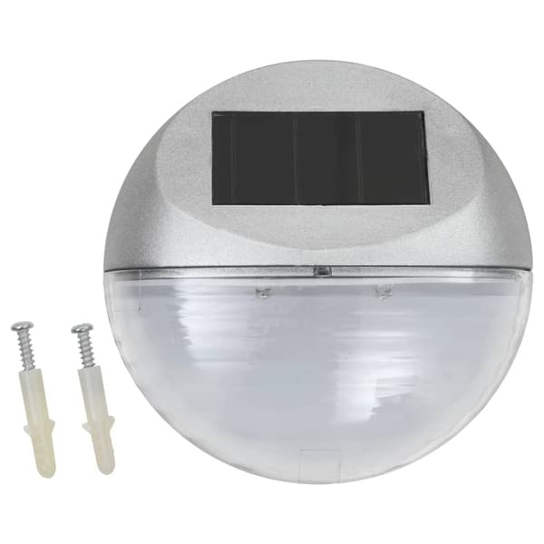 vidaXL Sollampa vägg LED set 12 st rund silver Silver